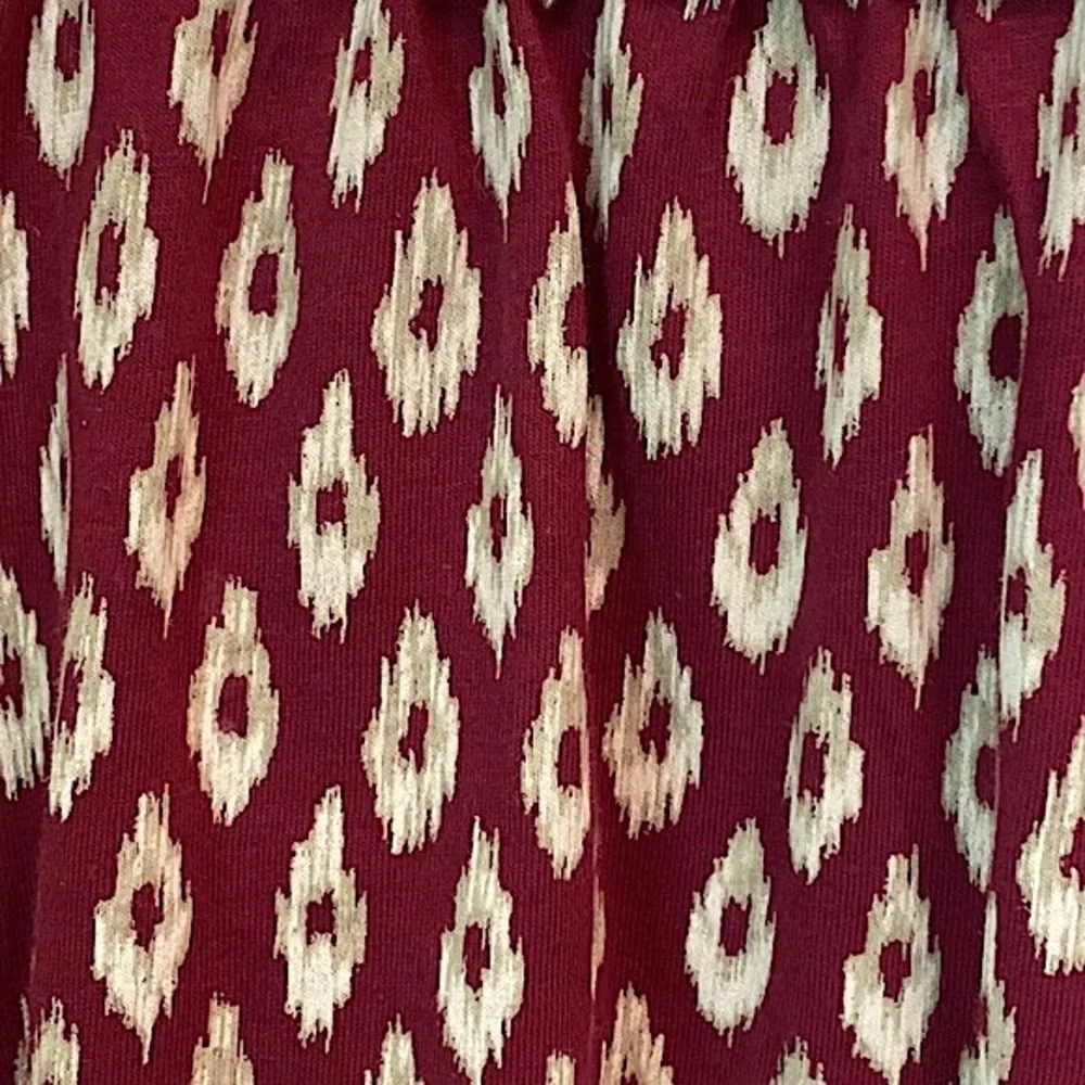 Old Navy Maroon Red Cream XXL Plus Girls Rustic Cottagecore Preppy Boho Dress